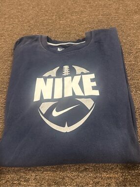 Nike Dri Fit Cotton Mens 2XL Navy Gray active SS athletic football T shirt
